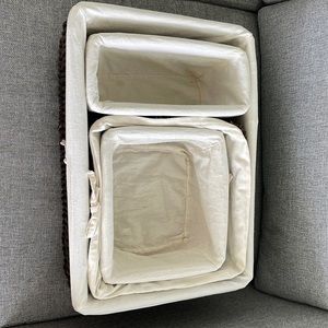 Brown Wicker 4-piece Nesting Basket Set